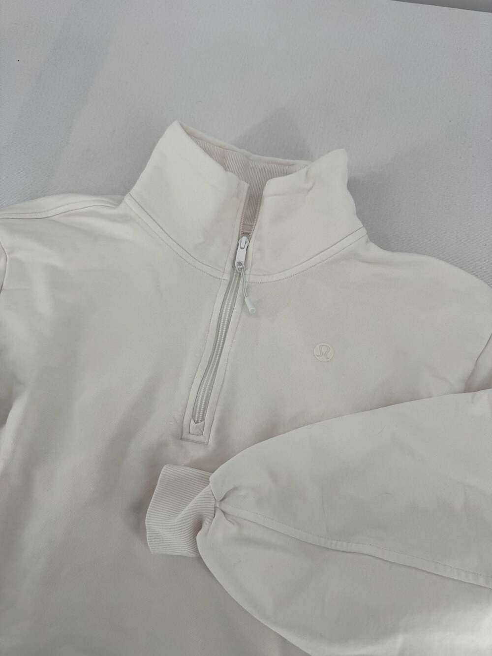 Lululemon Cotton Terry Tennis Half-Zip Pullover White